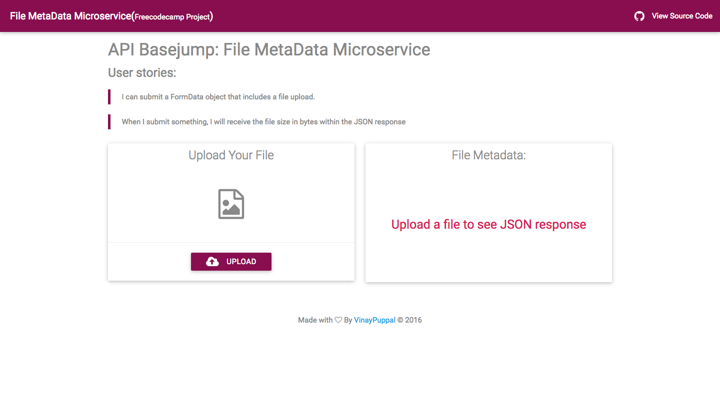 File MetaData Microservice