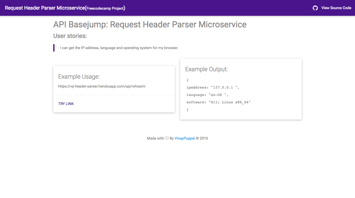 Request Header Parser Microservice