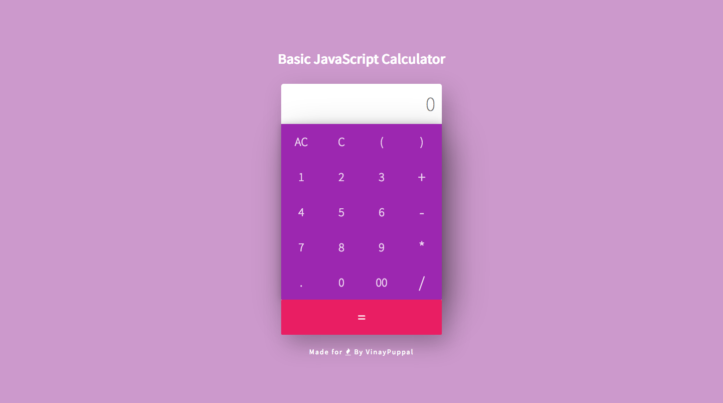Basic JavaScript Calculator