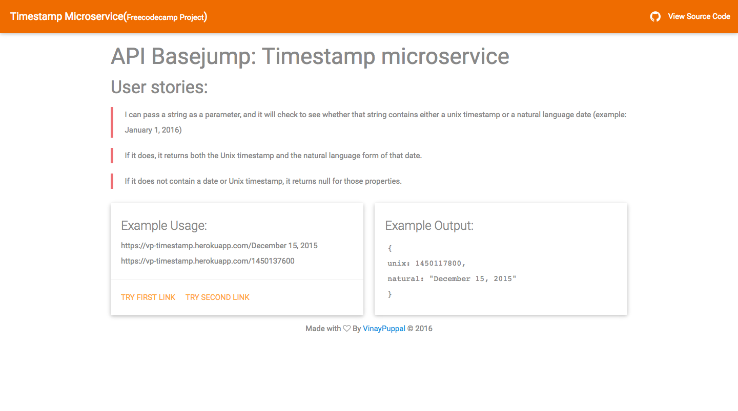 Timestamp Microservice