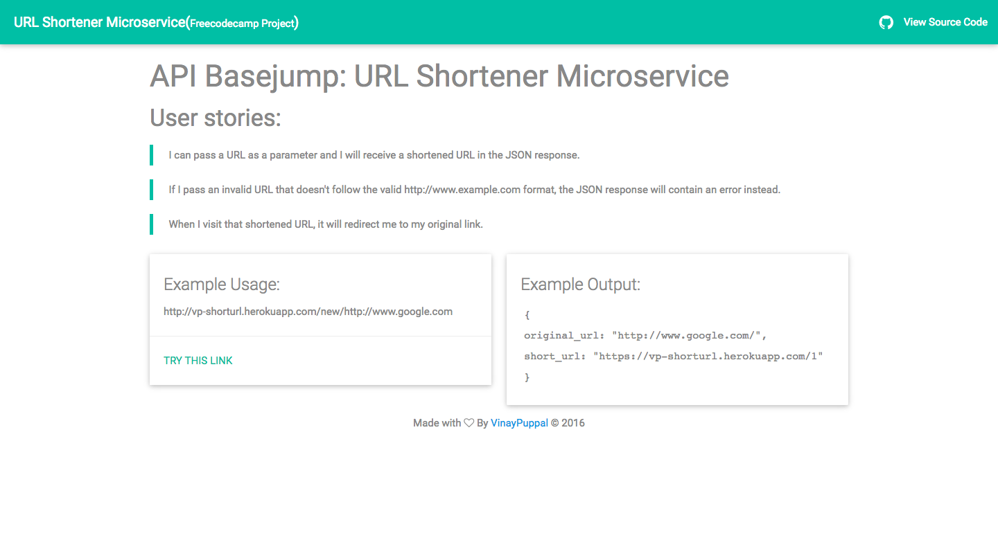 URL Shortener Microservice